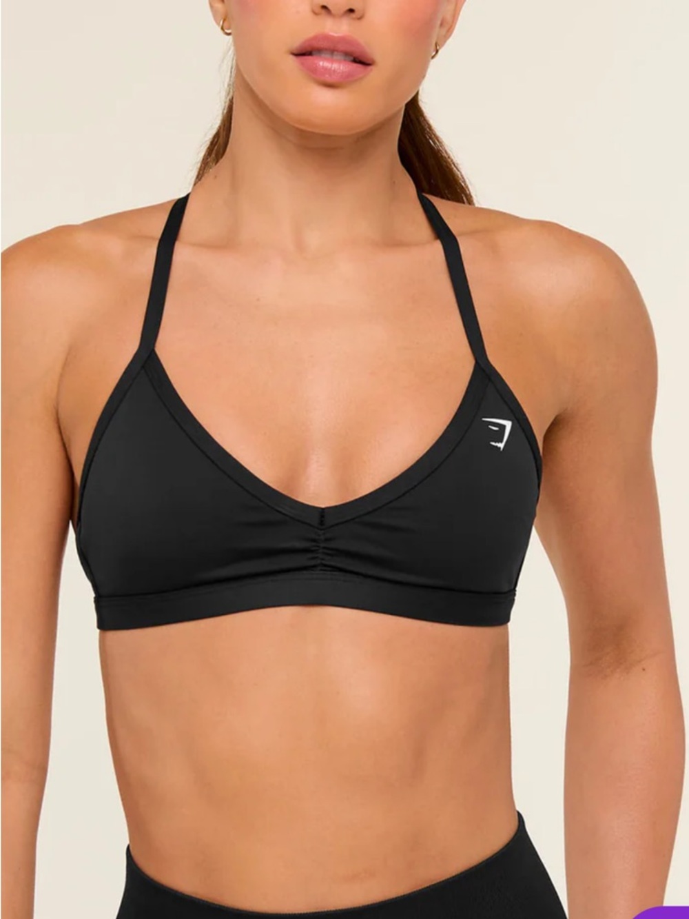 Gymshark Black V-Neck Strappy Sports Bra